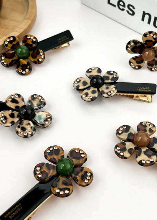 Leopard Flower Clip