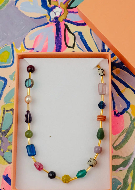 Jewel Tone Beaded Necklace