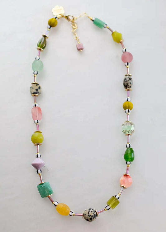 Muted Muticolor Beaded Necklace