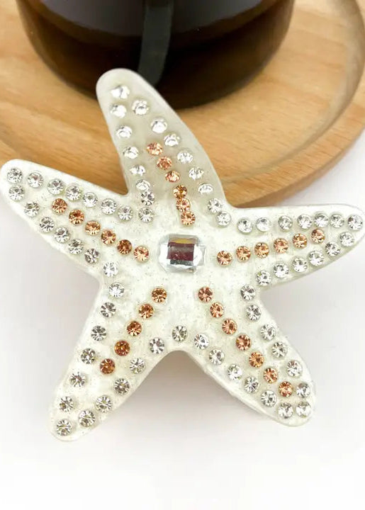 Diamond-Studded Starfish Claw Clip
