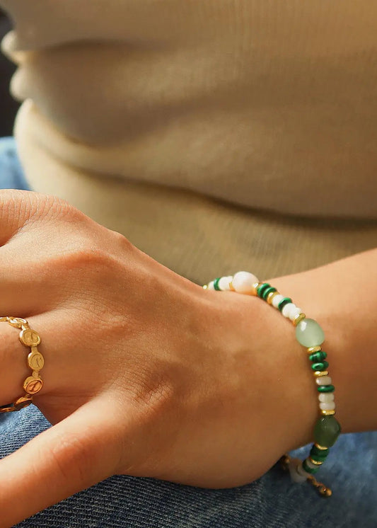 Bohemian Stone and Bead Bracelet