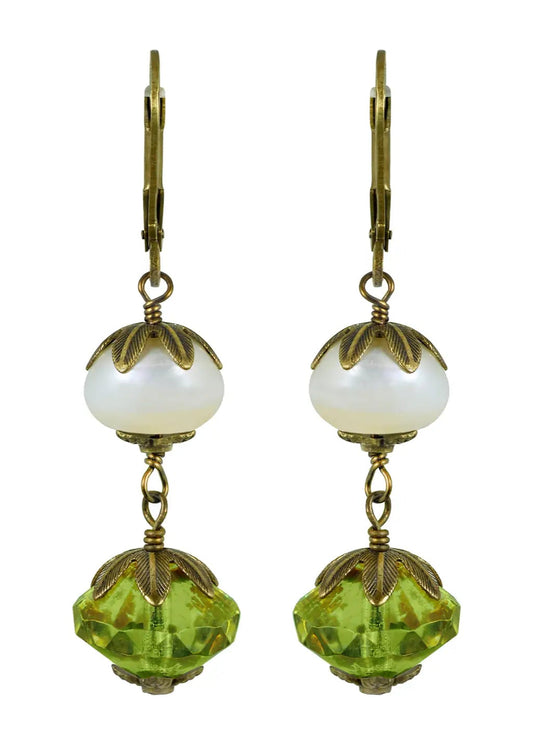 Fairyland: Freshwater Pearl and Bicone Crystal Arty Earrings