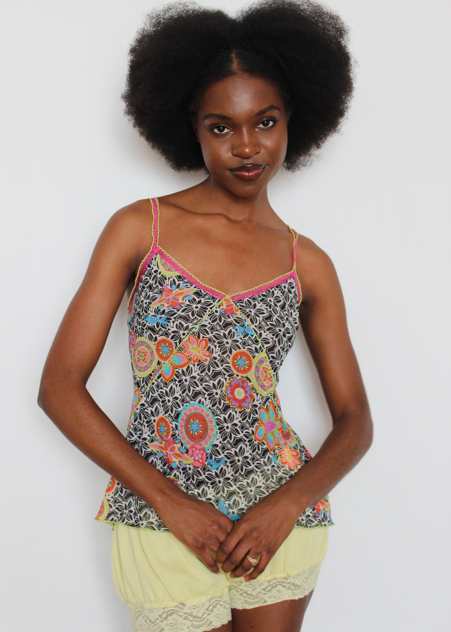Josie Colorful Patterned Sheer Top