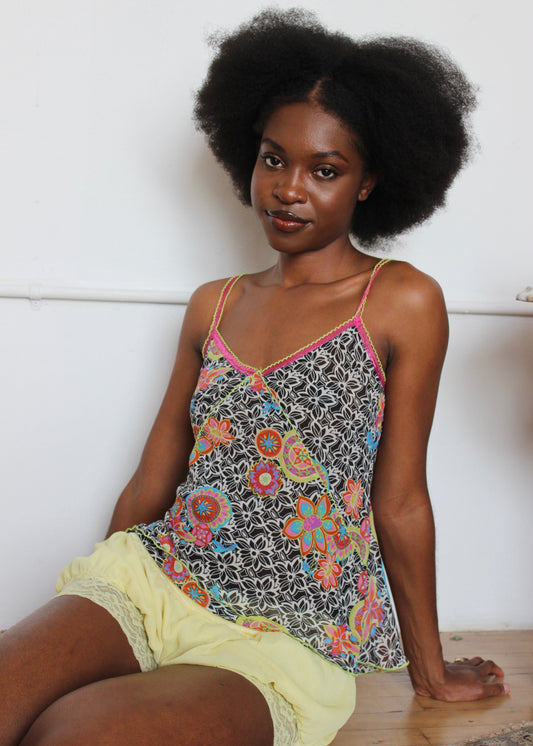 Josie Colorful Patterned Sheer Top