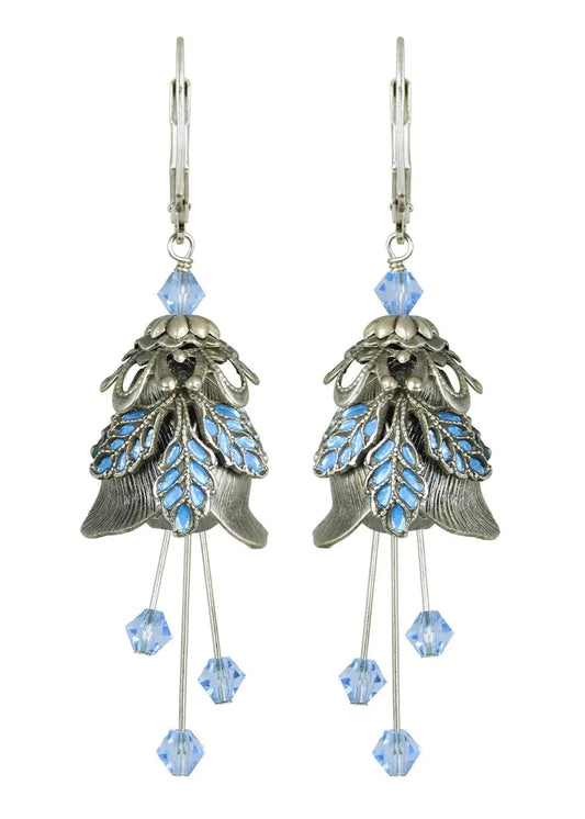 Flower Fairy: Rose Flower Hand Painted Leaves Earrings