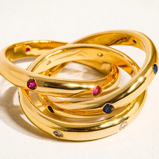 Gold Multi Stone Wrap Ring