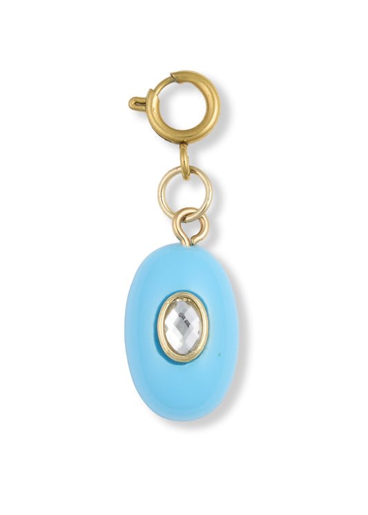 Blue Oval Gem Charm