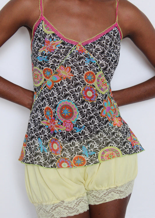 Josie Colorful Patterned Sheer Top