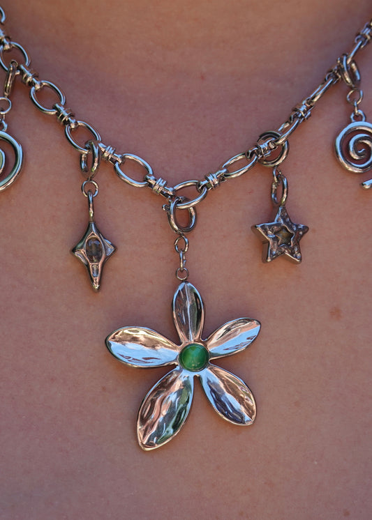 Green-Eyed Daisy Charm