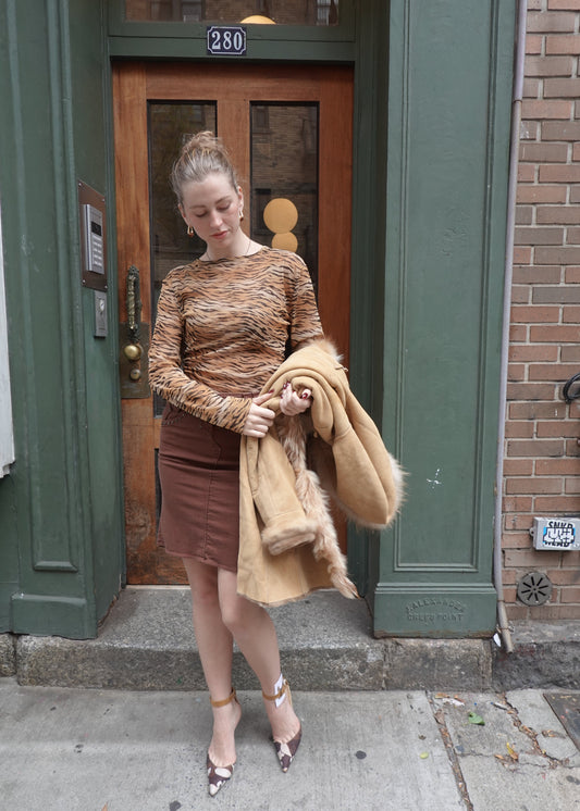 Sheer Tiger Print Long Sleeve