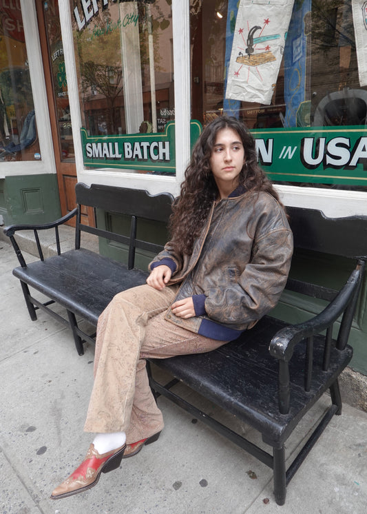 Brown Bomber Leather Jacket