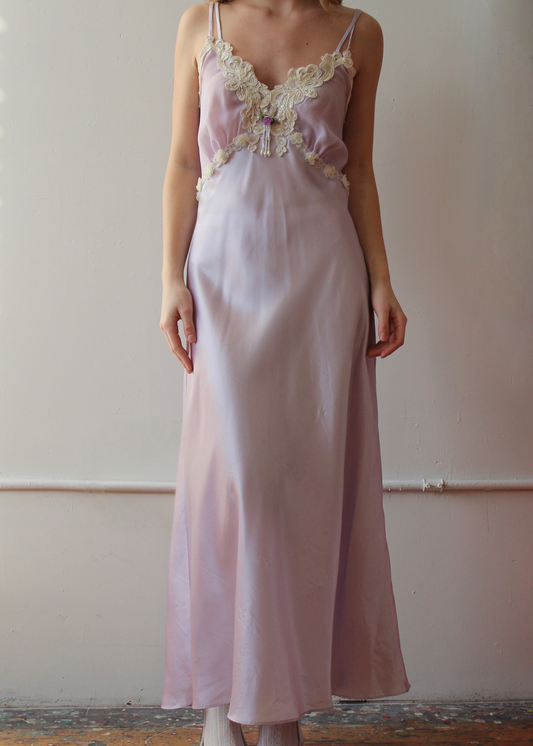 Private Luxuries Lavender Beaded Slip Dress