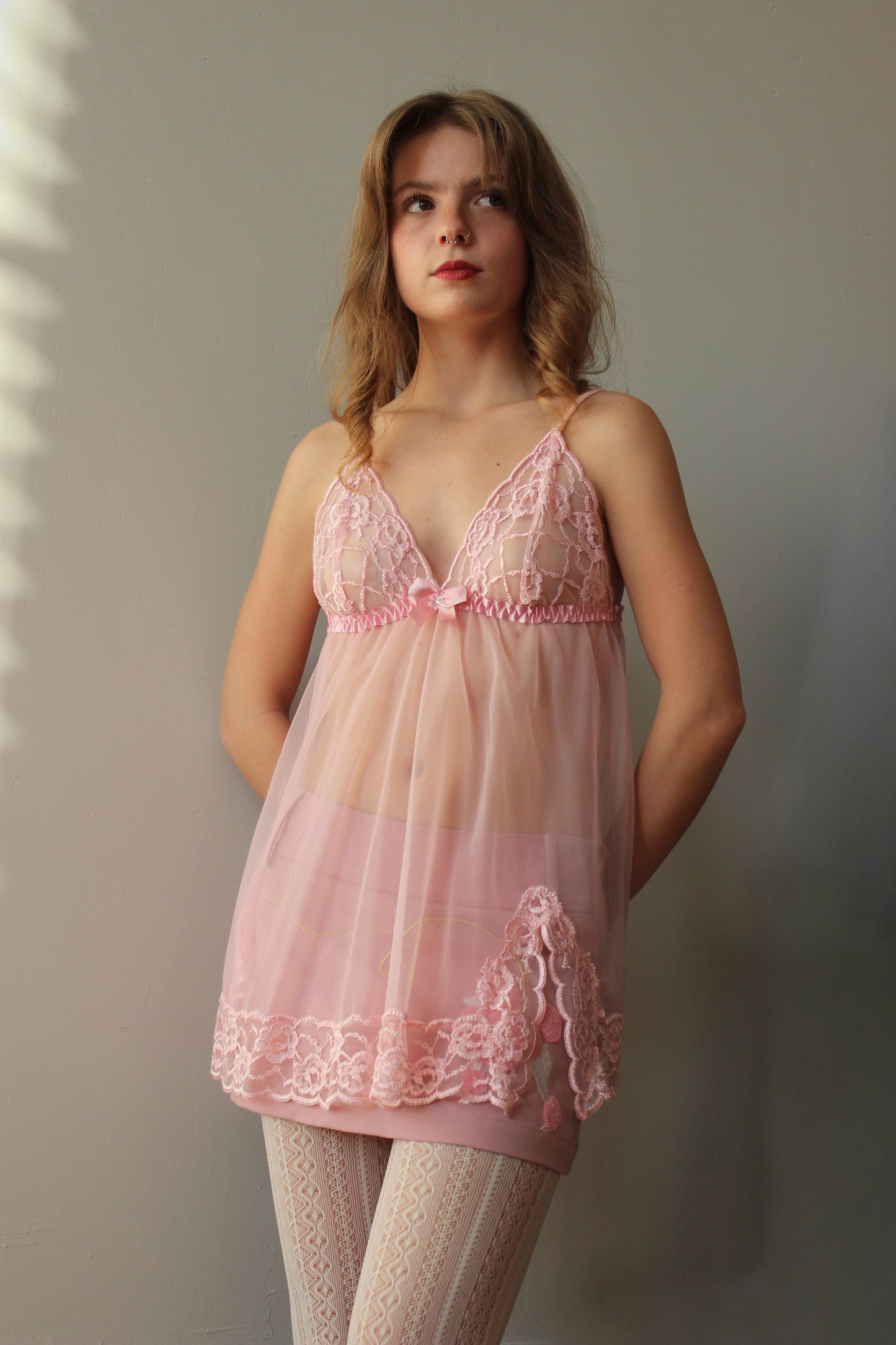 Fredrick's of Hollywood Pink Lace Teddy