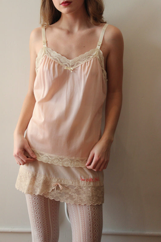 Pink Lace Trim Cami