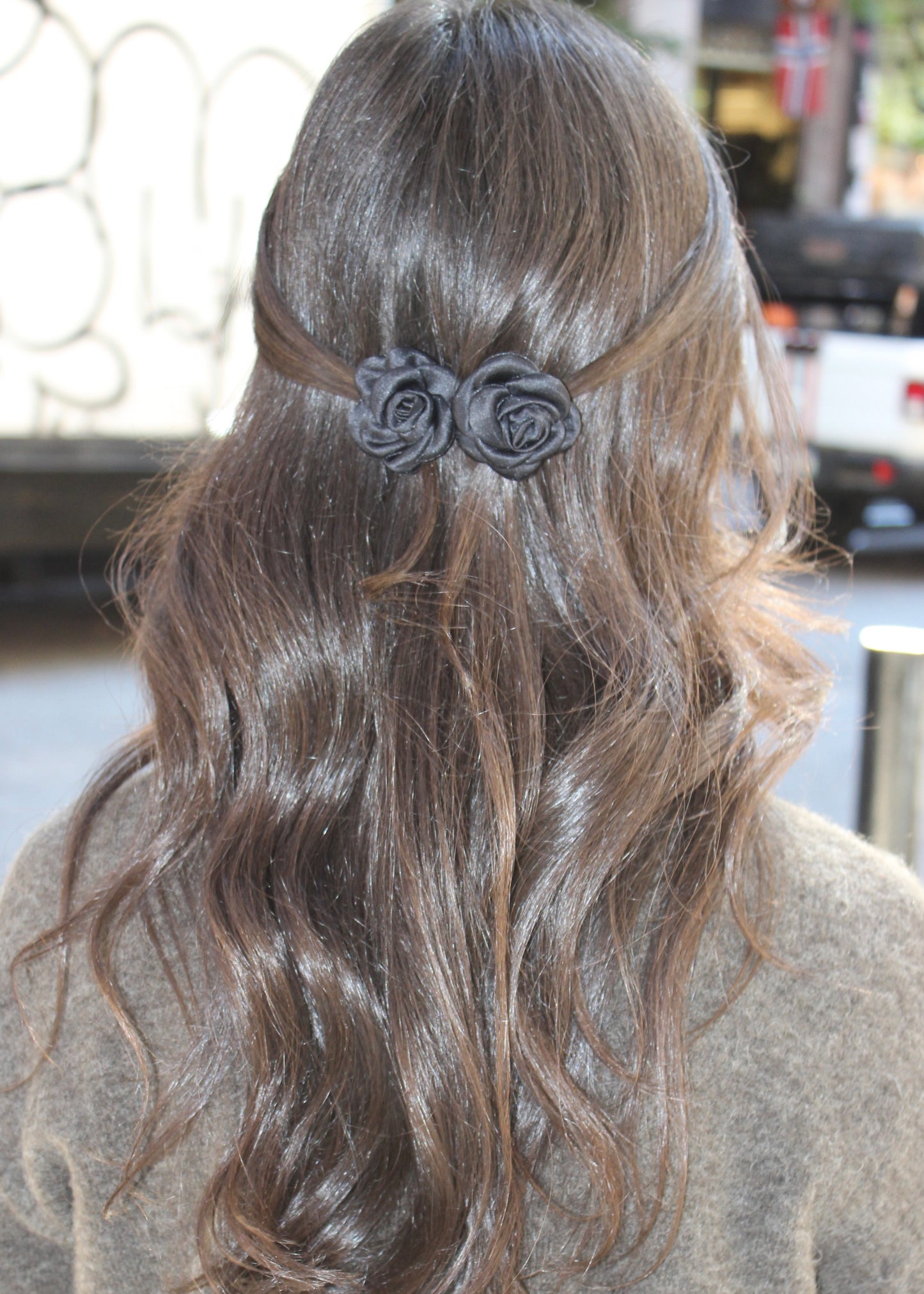 Rose Satin Hair Pin