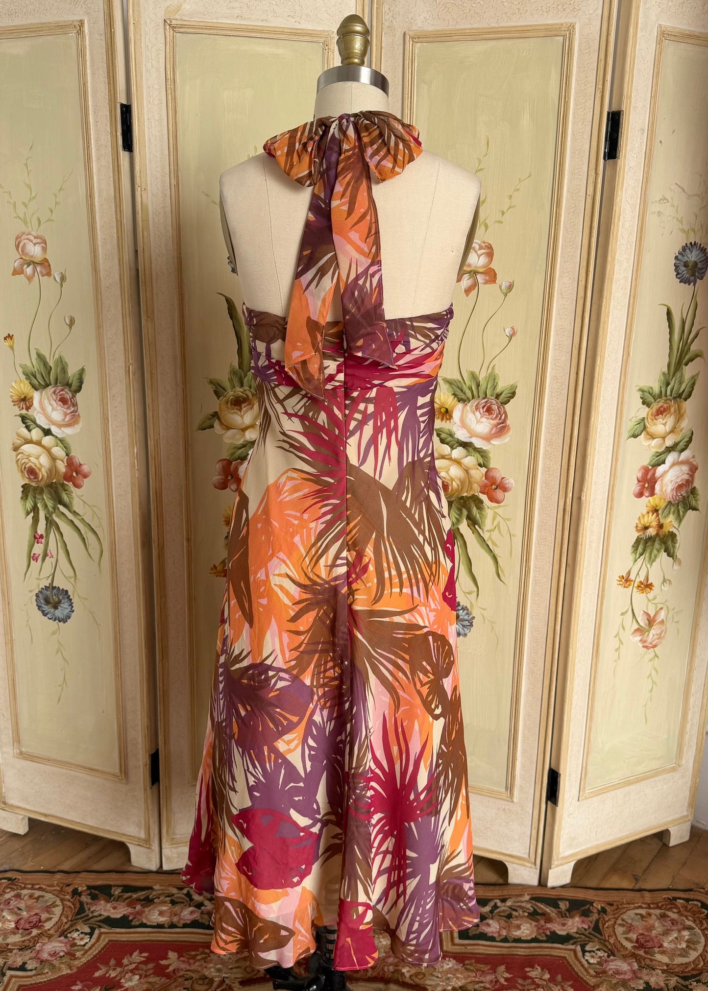 BCBG 100% Silk Floral Dress