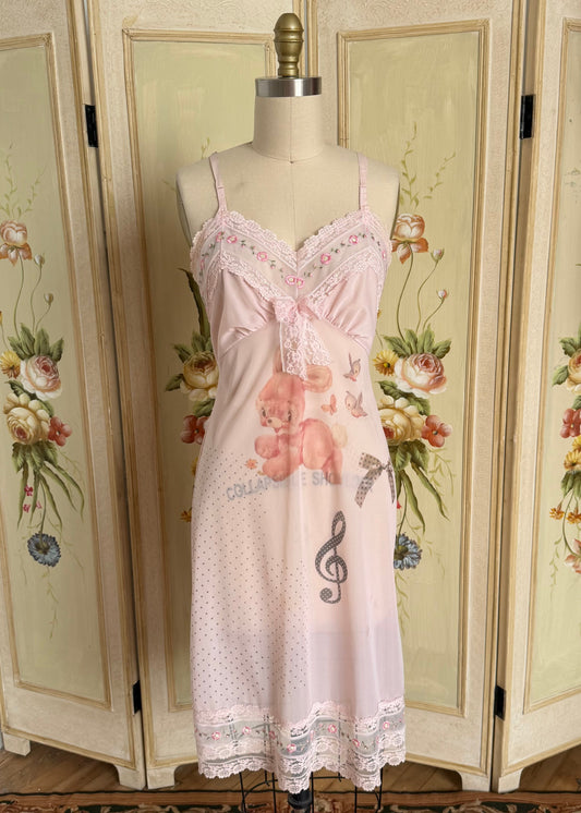 Pink Printed Slip Dress