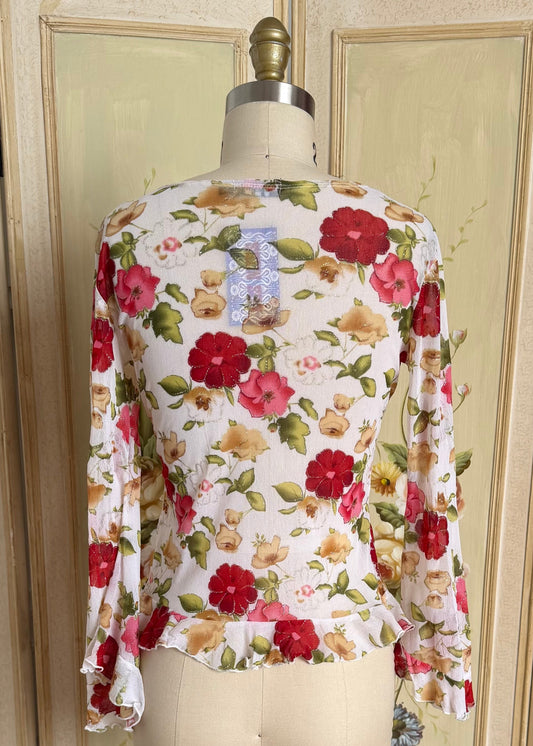 Sparkly Floral Long Sleeve Top