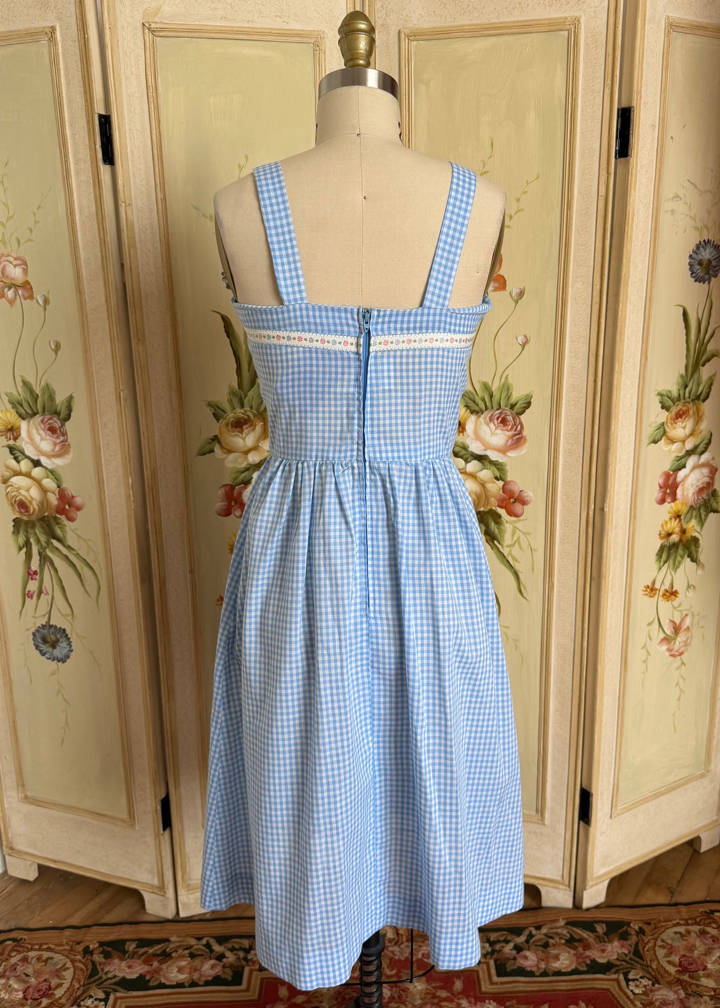 Vintage Blue Gingham Dress