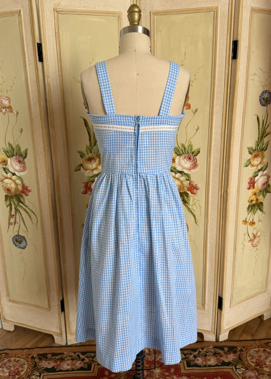 Vintage Blue Gingham Dress