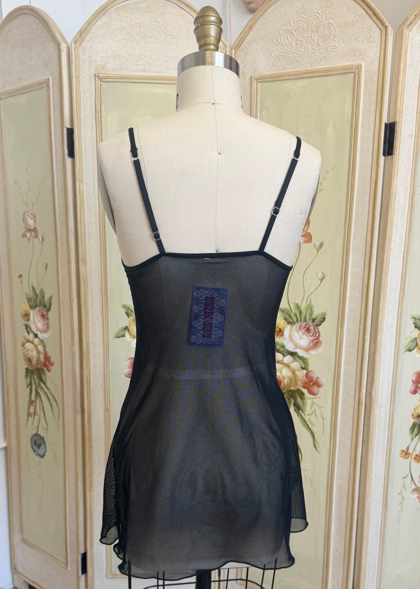 Black Mesh Bustier Slip