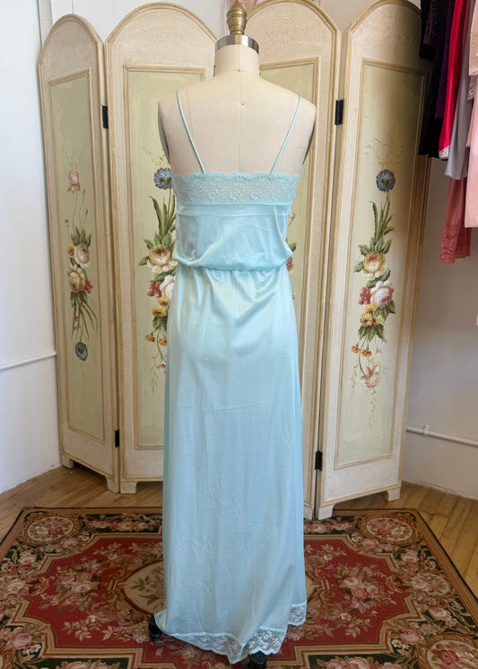 Teal Lace Slip Dress