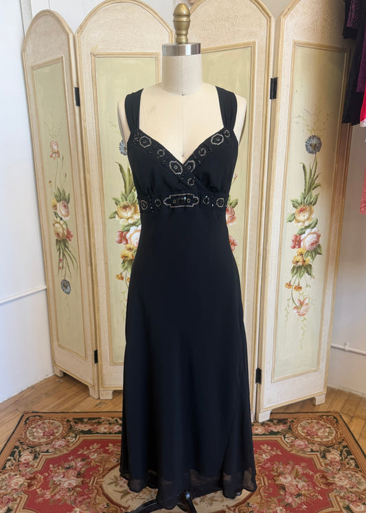 Black Beaded Evening Dress