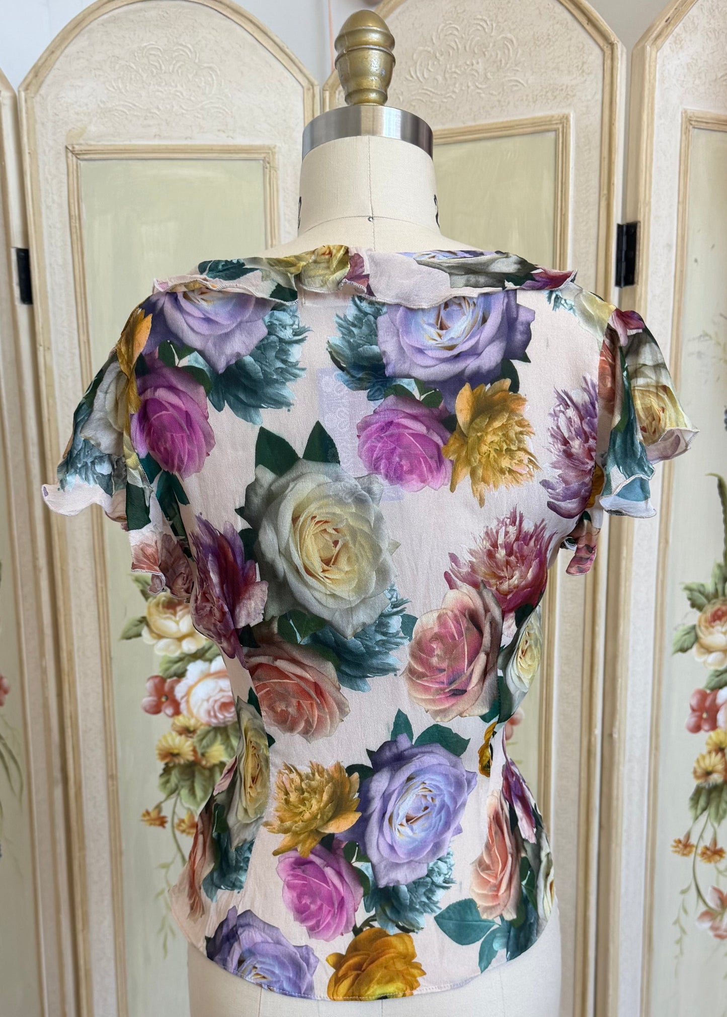 Floral Ruffle Flowy Top