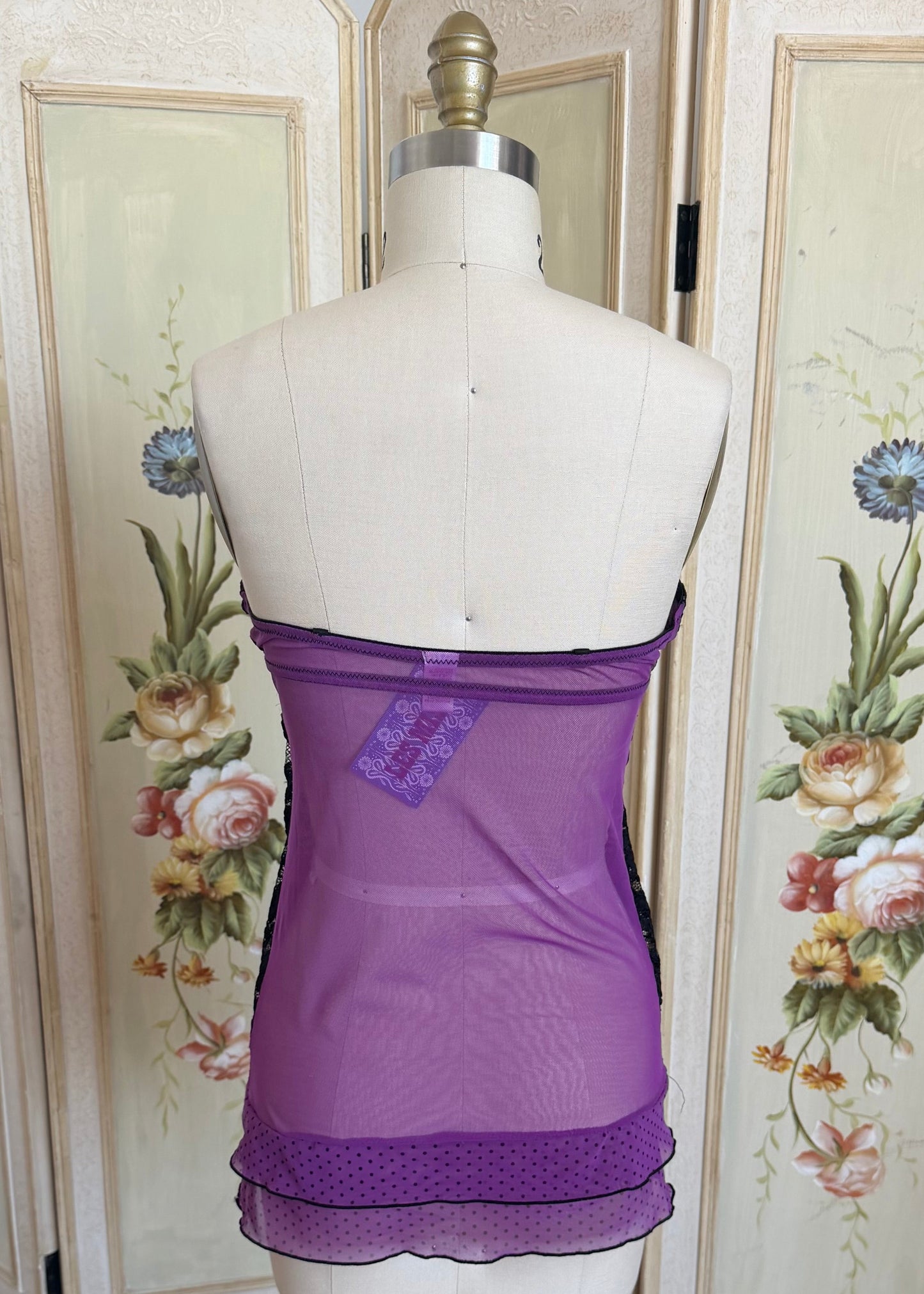 Purple and Black Bustier Top