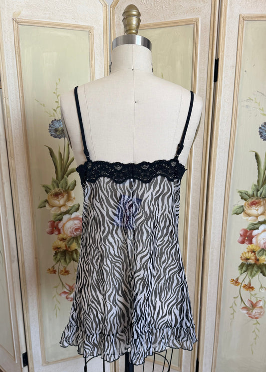 Zebra Mesh Slip Dress