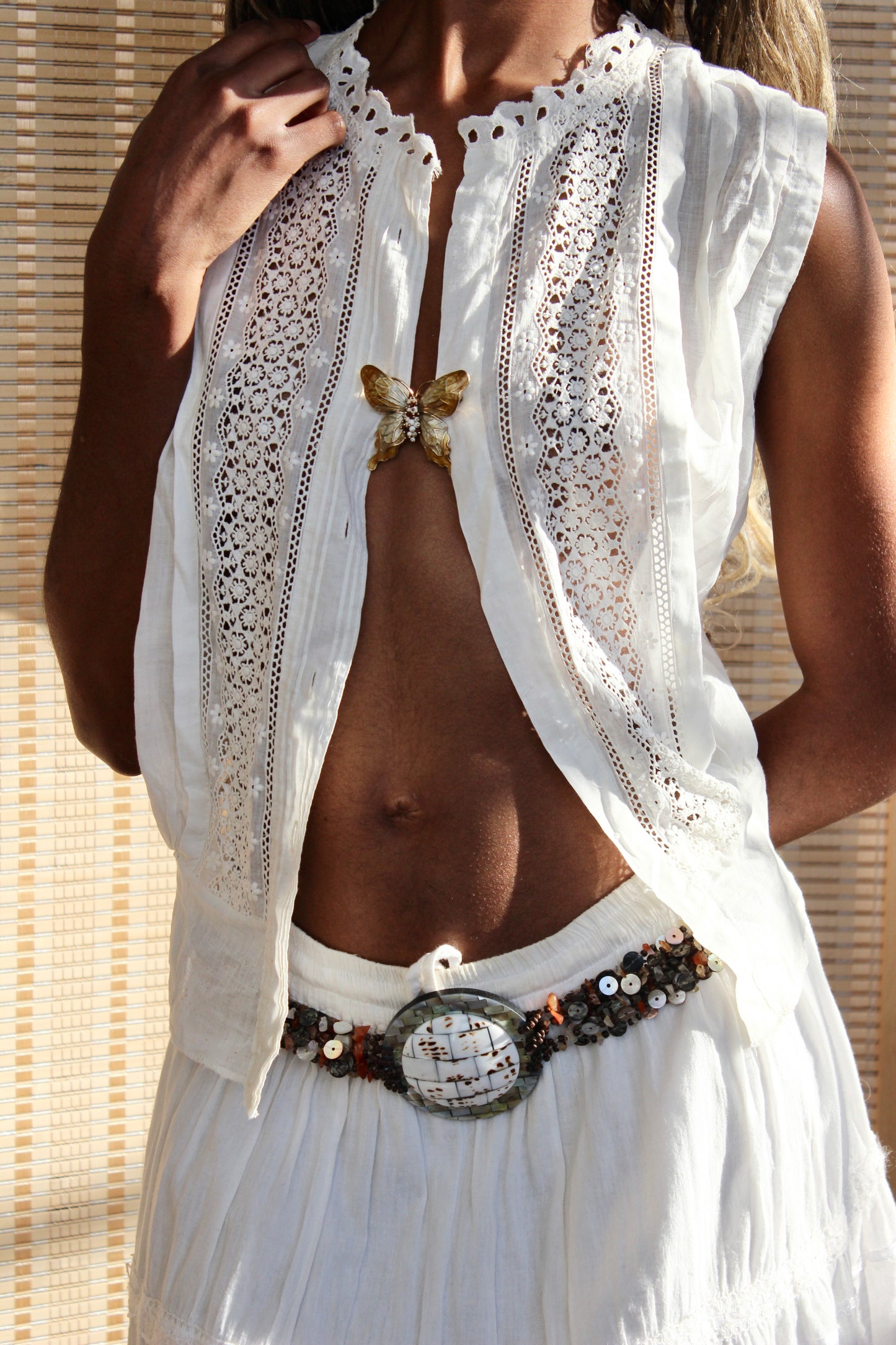 Antique Edwardian Lace Corset Cover (c. late 1800s) — As Is