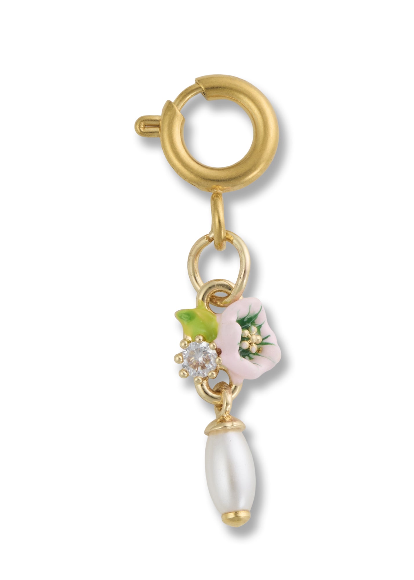 Pink Poppy Pearl Charm