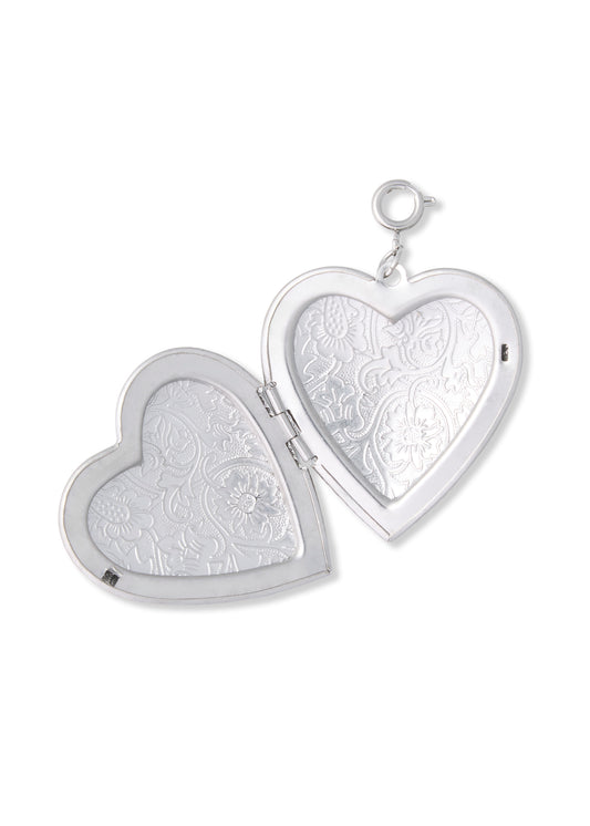 Big Silver Locket Charm