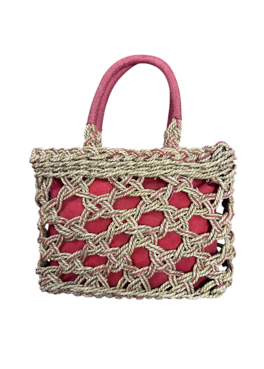 Red and Brown Woven Bag