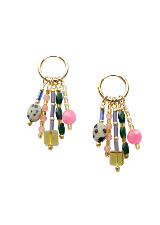 Beaded Charm Dangle Earrings