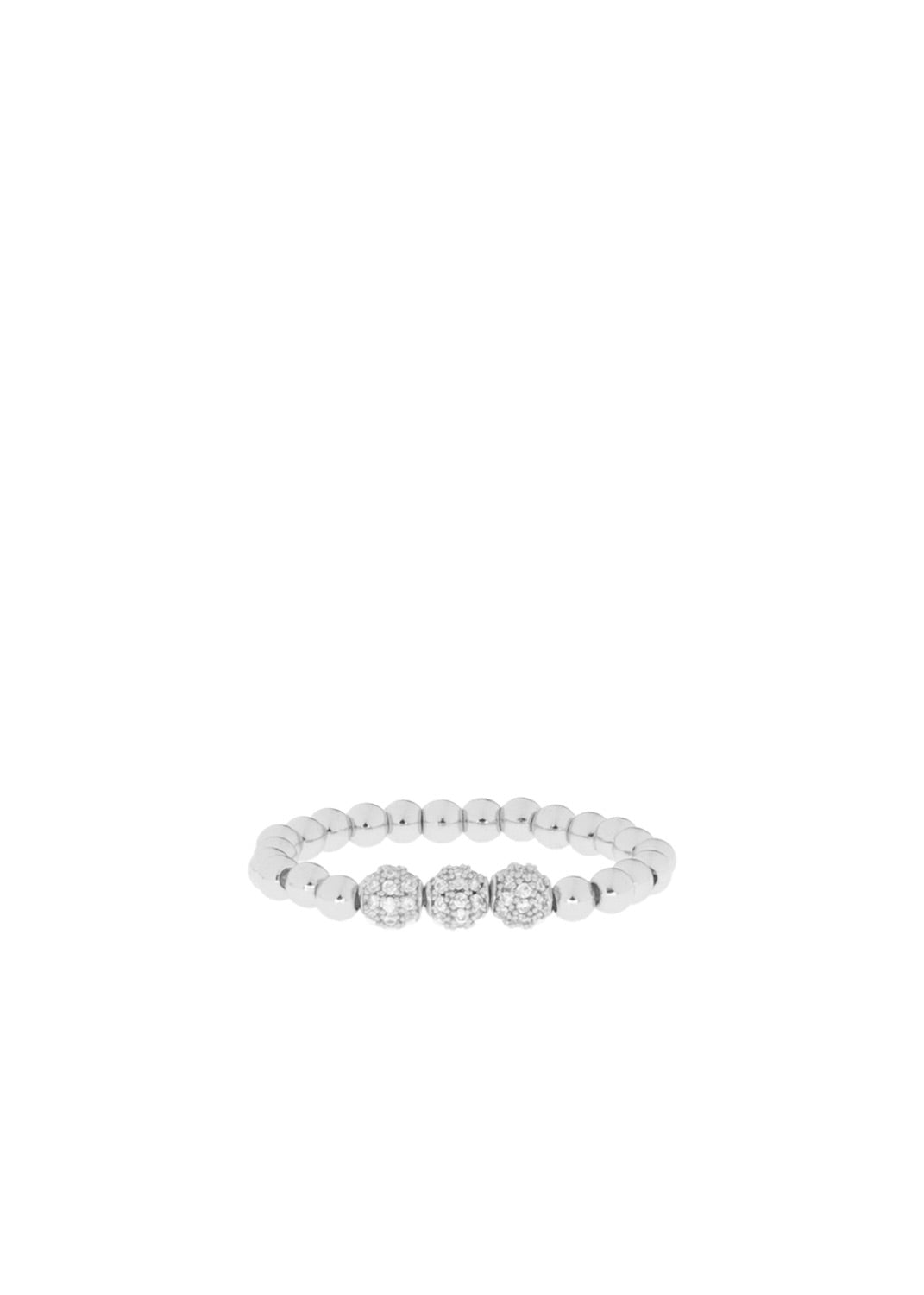 Silver Triple Pave Stretch Ring