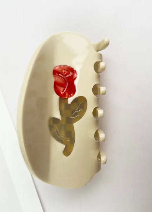 Red Rose Hair Claw Clip