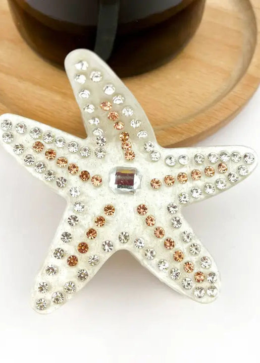 Diamond-Studded Starfish Claw Clip