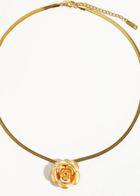 Aurelia Gold Camellia Necklace