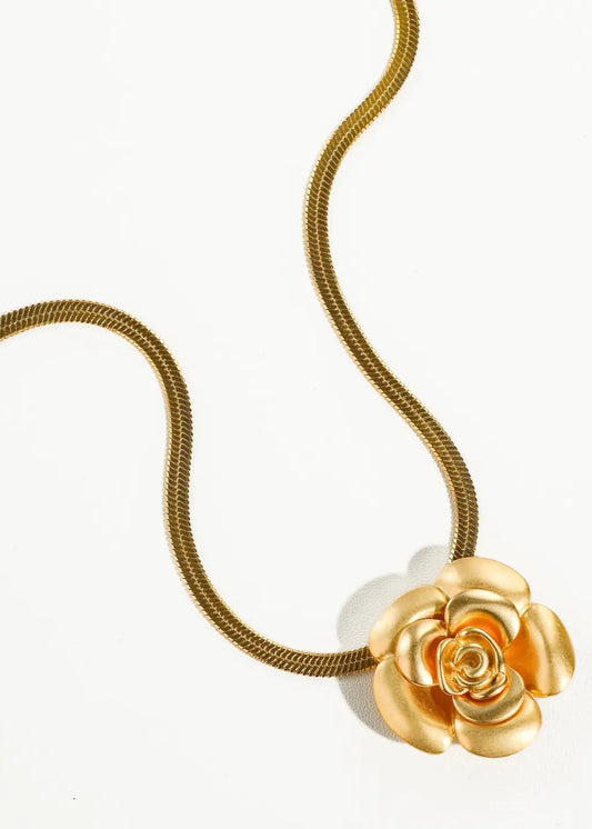 Aurelia Gold Camellia Necklace
