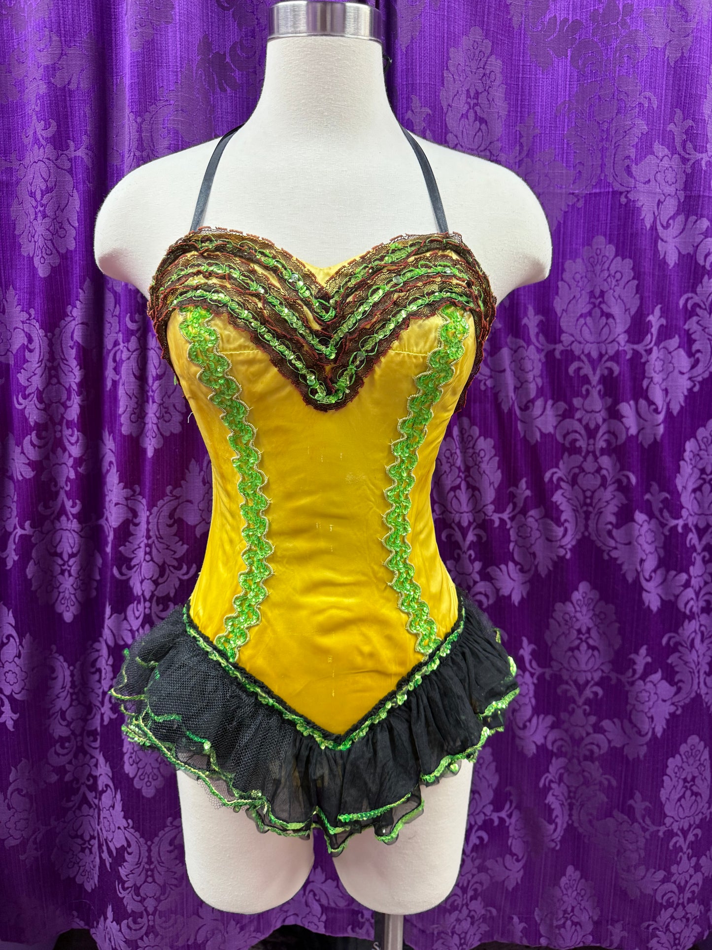 1950s Yellow Showgirl Leotard