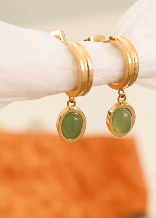 Whitnee Dainty Round Stone Dangle Earring