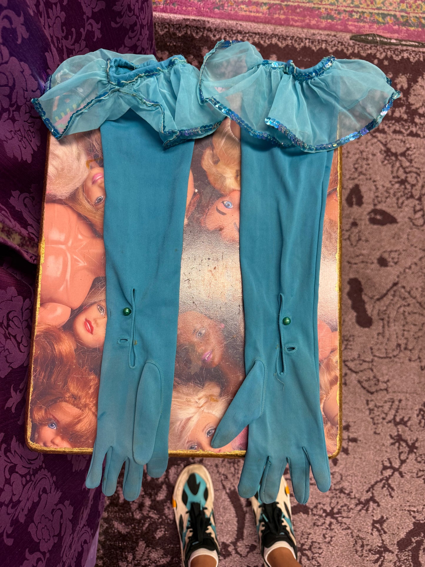 1940s Showgirl Opera Gloves