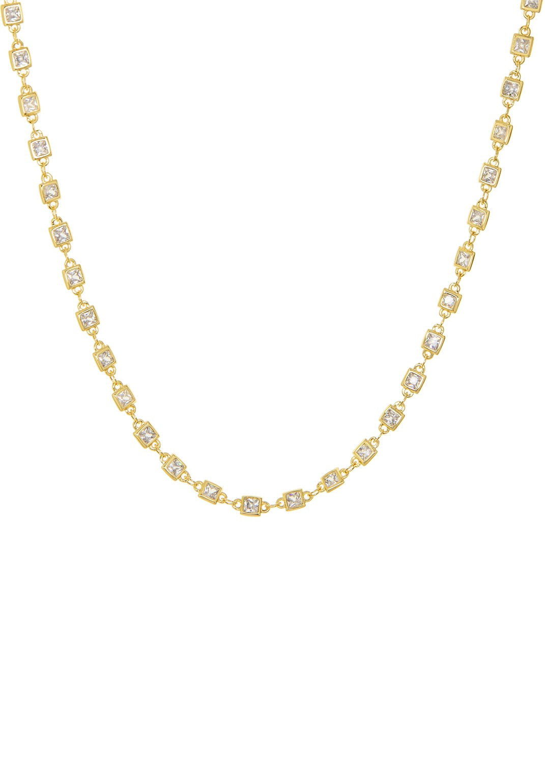 Gold Pave Diamond Plate Necklace