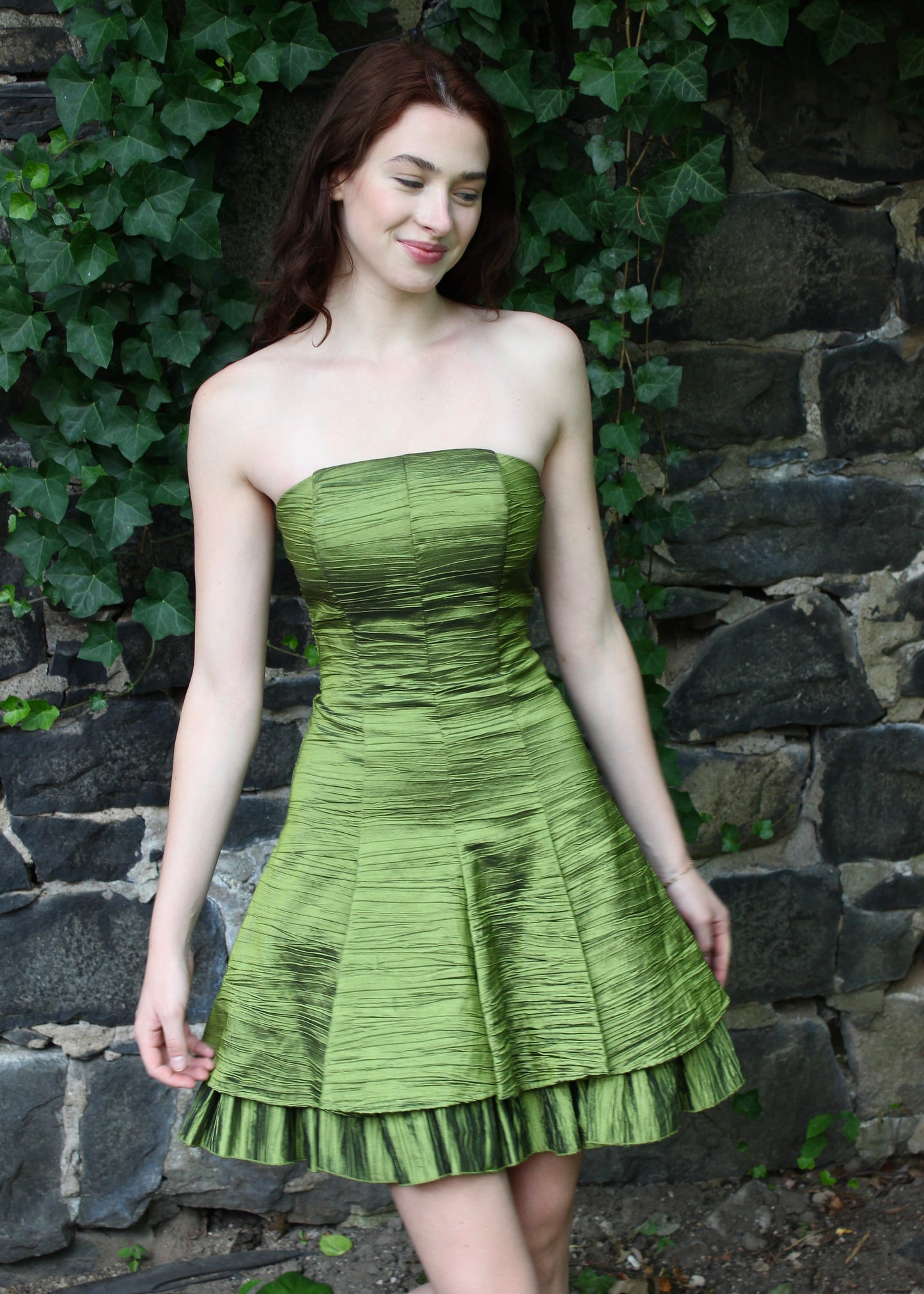 Caché Strapless Green Dress