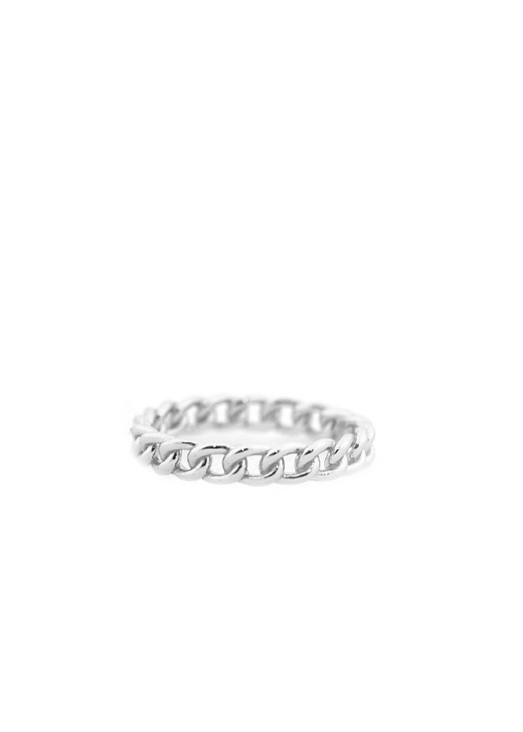 SS Sterling Thin Curb Chain Ring