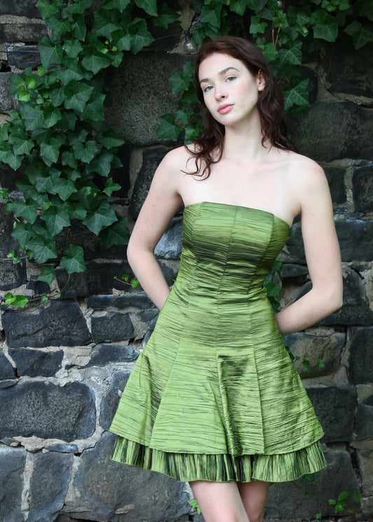 Caché Strapless Green Dress