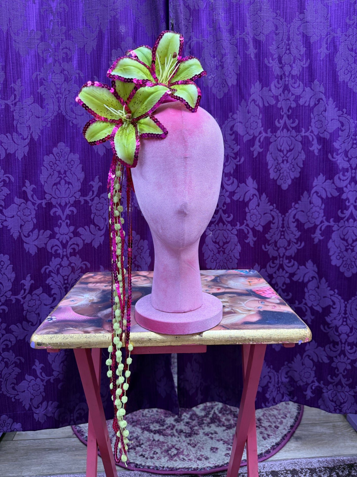 Handmade Neon Lily Flower Headpiece