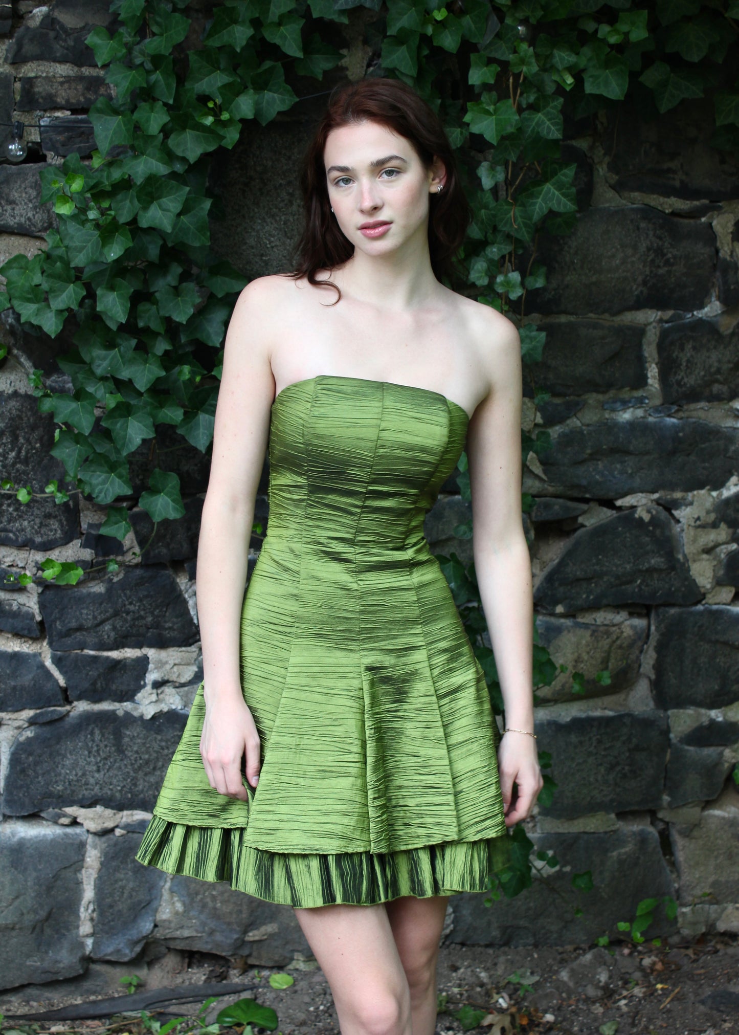 Caché Strapless Green Dress