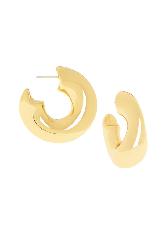 Large Gold Abstract Hoop Earrings